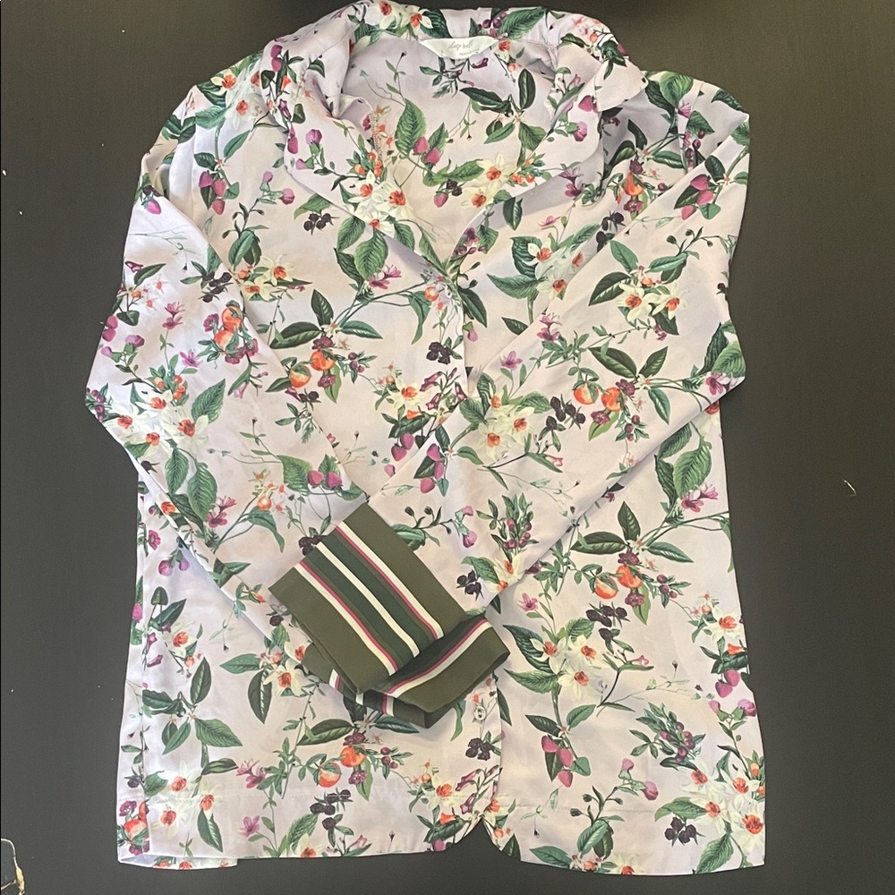 Floral Print Satin Pajama Set